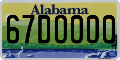 AL license plate 67DO000