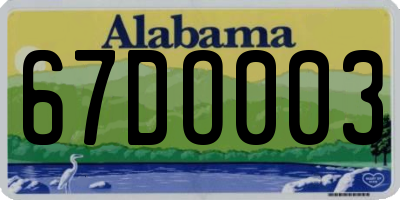 AL license plate 67DO003