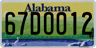 AL license plate 67DO012