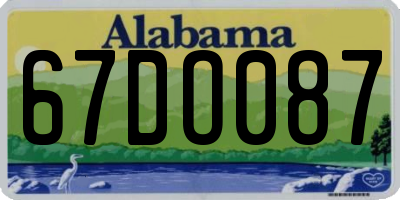 AL license plate 67DO087