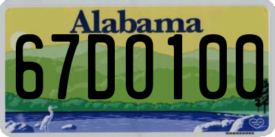 AL license plate 67DO100