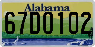 AL license plate 67DO102