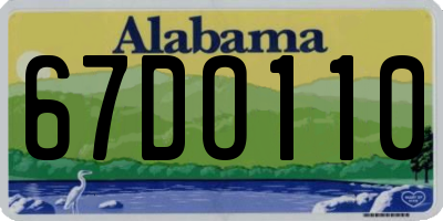 AL license plate 67DO110