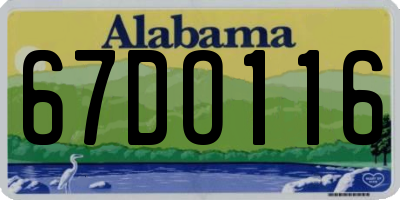 AL license plate 67DO116