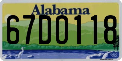 AL license plate 67DO118