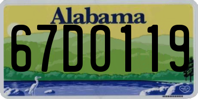 AL license plate 67DO119