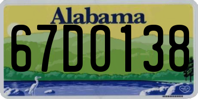AL license plate 67DO138