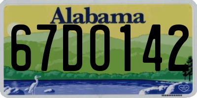 AL license plate 67DO142