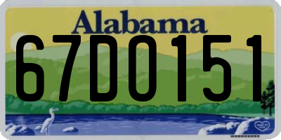 AL license plate 67DO151