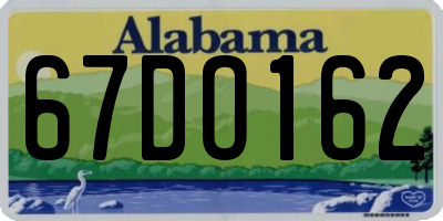 AL license plate 67DO162