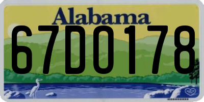 AL license plate 67DO178