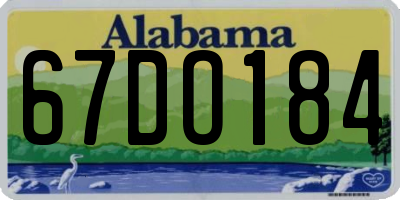 AL license plate 67DO184
