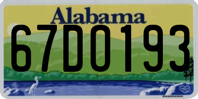 AL license plate 67DO193