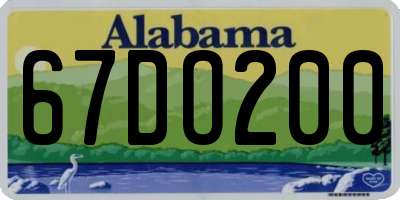 AL license plate 67DO200