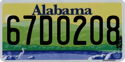 AL license plate 67DO208