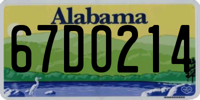AL license plate 67DO214