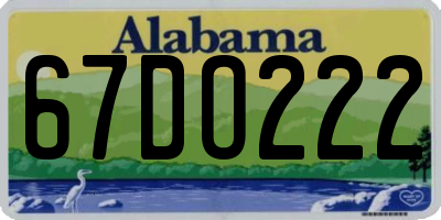 AL license plate 67DO222