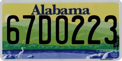 AL license plate 67DO223