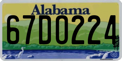 AL license plate 67DO224