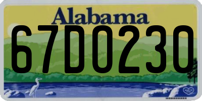 AL license plate 67DO230
