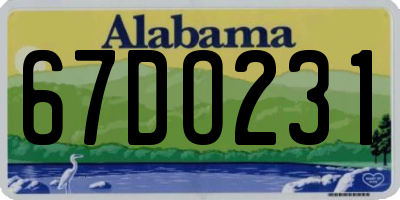 AL license plate 67DO231
