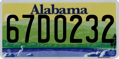 AL license plate 67DO232