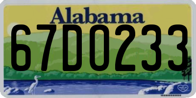 AL license plate 67DO233