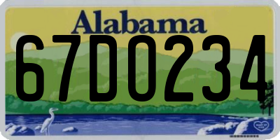 AL license plate 67DO234