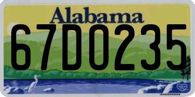AL license plate 67DO235