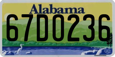 AL license plate 67DO236