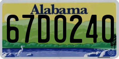 AL license plate 67DO240