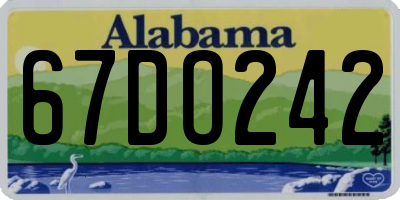 AL license plate 67DO242