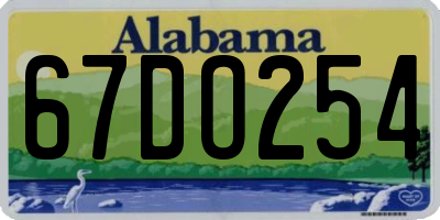 AL license plate 67DO254