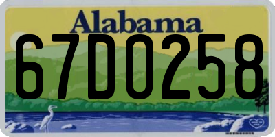 AL license plate 67DO258