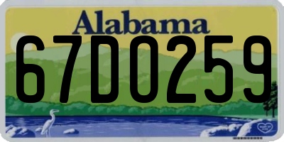 AL license plate 67DO259