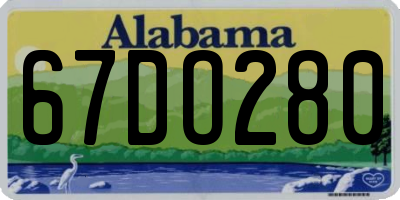 AL license plate 67DO280