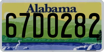 AL license plate 67DO282