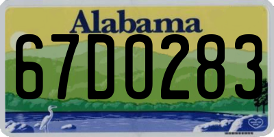 AL license plate 67DO283
