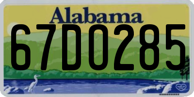 AL license plate 67DO285