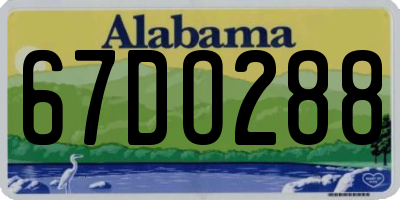 AL license plate 67DO288