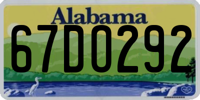 AL license plate 67DO292