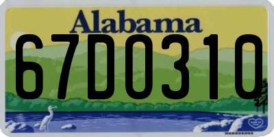 AL license plate 67DO310