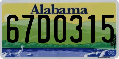 AL license plate 67DO315