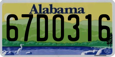 AL license plate 67DO316