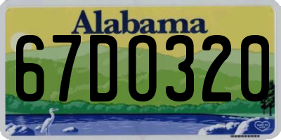 AL license plate 67DO320