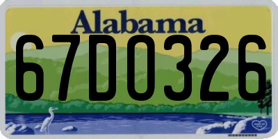 AL license plate 67DO326