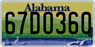 AL license plate 67DO360