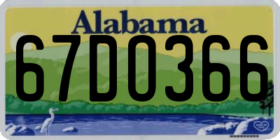 AL license plate 67DO366