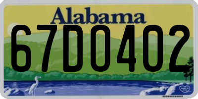 AL license plate 67DO402