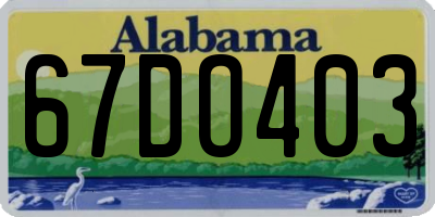 AL license plate 67DO403